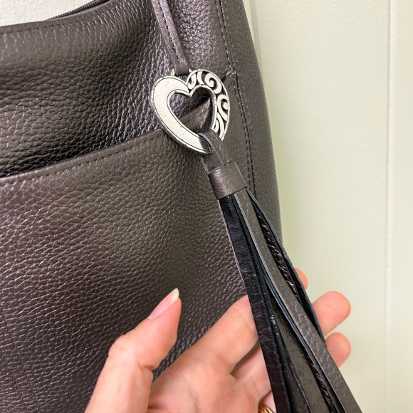 Brighton Barbados Handbag Pewter Pebbled Shoulder Bag - Picture 4 of 6